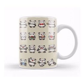 Humuts Porselen Beyaz Sevimli Pandalar Various Feeling Of Panda Kupa Bardak