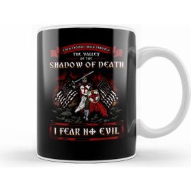Humuts Porselen Beyaz Shadow Of Death, I Fear No Evil Christian Knight Kupa Bardak