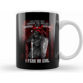 Humuts Porselen Beyaz Shadow Of Death, I Fear No Evil Christian Knight Kupa Bardak
