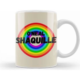 Humuts Porselen Beyaz Shaquille Oneal Basketball Gifts Vintage Retro Rainbow Quotes For Boys And Dad Kupa Bardak