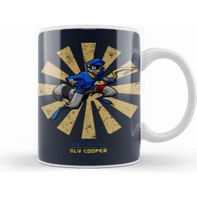 Humuts Porselen Beyaz Sly Cooper Retro Japanese Kupa Bardak