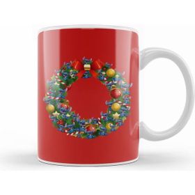 Humuts Porselen Beyaz Stitch Lilo And Stitch Multiface Christmas Wreath Kupa Bardak