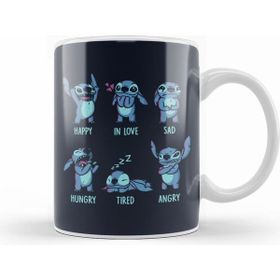 Humuts Porselen Beyaz Stitch Monster Emotions Kupa Bardak