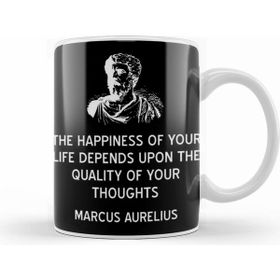 Humuts Porselen Beyaz Stoic Happiness Depends On Your Thoughts Quote Marcus Aurelius Kupa Bardak