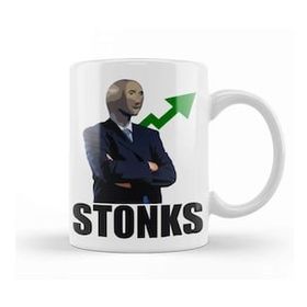 Humuts Porselen Beyaz Stonks 01 Kupa Bardak