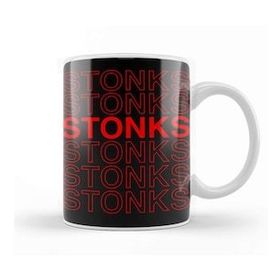Humuts Porselen Beyaz Stonks Funny Meme Investing Stock 01 Kupa Bardak