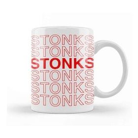 Humuts Porselen Beyaz Stonks Funny Meme Investing Stock Kupa Bardak