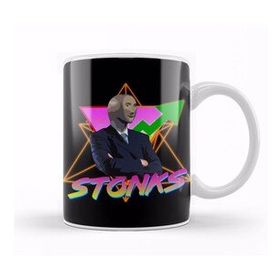Humuts Porselen Beyaz Stonks Vintage Aesthetic 01 Kupa Bardak