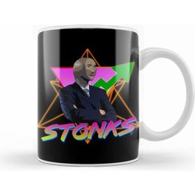 Humuts Porselen Beyaz Stonks Vintage Aesthetic 01 Kupa Bardak