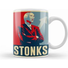 Humuts Porselen Beyaz Stonks Wall Street Bets Kupa Bardak