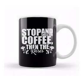 Humuts Porselen Beyaz Stop And Smell The Coffee Then The Roses Funny Kupa Bardak