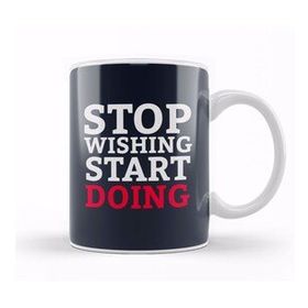 Humuts Porselen Beyaz Stop Wishing Start Doing Gym Inspiration Kupa Bardak