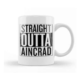 Humuts Porselen Beyaz Straight Outta Aincrad Sword Art Online Kupa Bardak