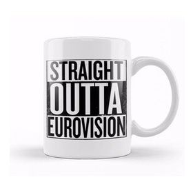 Humuts Porselen Beyaz Straight Outta Eurovision Kupa Bardak