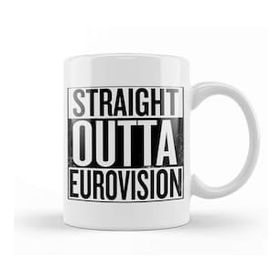 Humuts Porselen Beyaz Straight Outta Eurovision Kupa Bardak