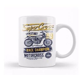 Humuts Porselen Beyaz Super Cross Race Champion Kupa Bardak