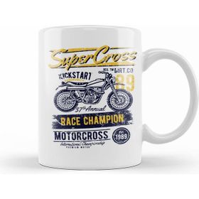 Humuts Porselen Beyaz Super Cross Race Champion Kupa Bardak