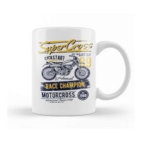 Humuts Porselen Beyaz Super Cross Race Champion Kupa Bardak