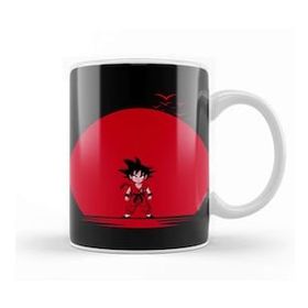 Humuts Porselen Beyaz Super Saiyan Dbz Red Moon Kupa Bardak