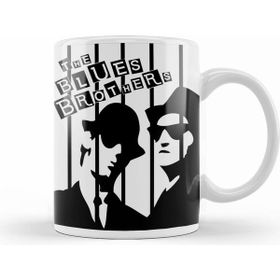 Humuts Porselen Beyaz The Blues Brothers Siyah Beyaz Kupa Bardak