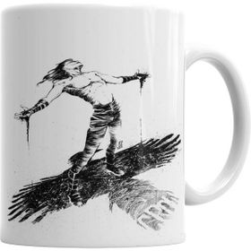 Humuts Porselen Beyaz The Crow Freedom Kupa Bardak
