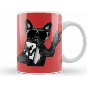Humuts Porselen Beyaz The French Bulldog Kupa Bardak