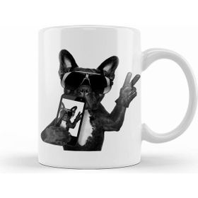 Humuts Porselen Beyaz The French Bulldog Kupa Bardak