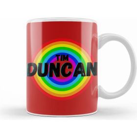 Humuts Porselen Beyaz Tim Duncan Basketball Gifts Vintage Retro Rainbow Quotes For Boys And Dad Kupa Bardak