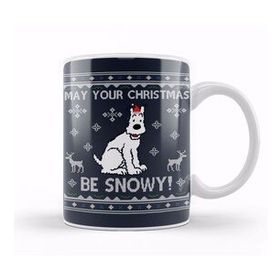 Humuts Porselen Beyaz Tintin May Your Christmas Be Snowy Knit Kupa Bardak