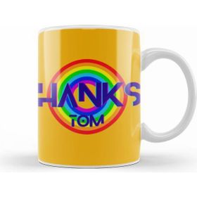 Humuts Porselen Beyaz Tom Hanks Retro Rainbow Style Kupa Bardak