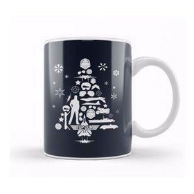 Humuts Porselen Beyaz Top Gun Christmas Tree Silhouette Kupa Bardak
