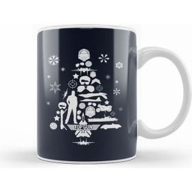 Humuts Porselen Beyaz Top Gun Christmas Tree Silhouette Kupa Bardak