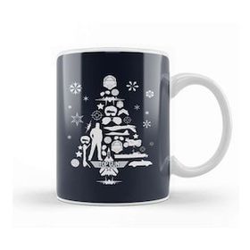 Humuts Porselen Beyaz Top Gun Christmas Tree Silhouette Kupa Bardak