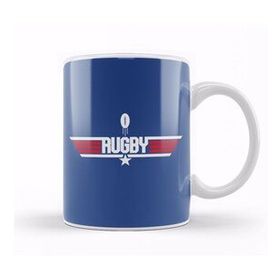 Humuts Porselen Beyaz Top Gun Top Pass Rugby Ball Logo Kupa Bardak