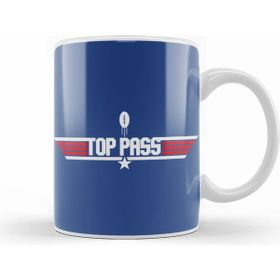 Humuts Porselen Beyaz Top Gun Top Pass Rugby Ball Logo Kupa Bardak