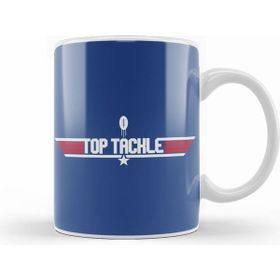 Humuts Porselen Beyaz Top Gun Top Tackle Rugby Ball Logo Kupa Bardak