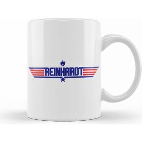 Humuts Porselen Beyaz Topgun Reinhardt Overwatch Kupa Bardak