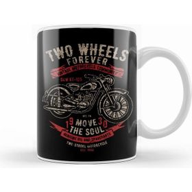 Humuts Porselen Beyaz Two Wheels Forever Motorcycle Community Kupa Bardak