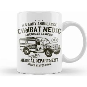 Humuts Porselen Beyaz Us Army Ambulance Kupa Bardak