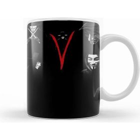 Humuts Porselen Beyaz V For Vendetta Blood In V Kupa Bardak