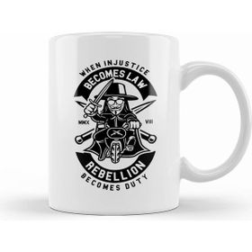 Humuts Porselen Beyaz V For Vendetta Crest Kupa Bardak