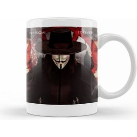 Humuts Porselen Beyaz V For Vendetta Freedom Forever Kupa Bardak