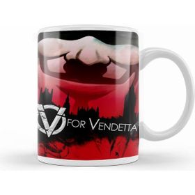 Humuts Porselen Beyaz V For Vendetta Freedom Mask Kupa Bardak