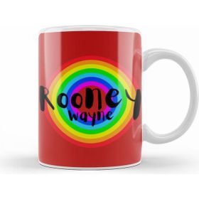 Humuts Porselen Beyaz Wayne Rooney Vintage Retro Rainbow Style Kupa Bardak