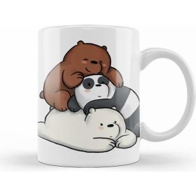 Humuts Porselen Beyaz We Bare Bears 015 Kupa Bardak