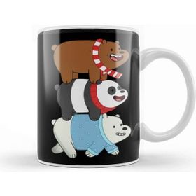 Humuts Porselen Beyaz We Bare Bears 02 Kupa Bardak