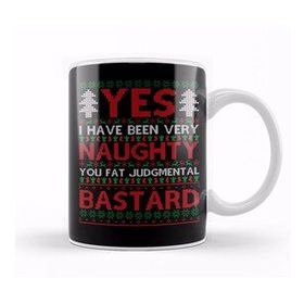 Humuts Porselen Beyaz Yes I Have Been Naughty Rude Christmas Knit Pattern Kupa Bardak