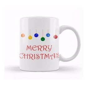 Humuts Porselen Beyaz Yılbaşı Yeni Yıl Konseptli Merry Christmas 010 Kupa Bardak