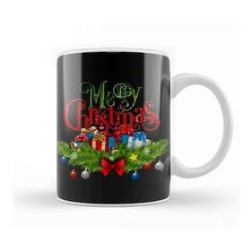 Humuts Porselen Beyaz Yılbaşı Yeni Yıl Konseptli Merry Christmas 010 Kupa Bardak