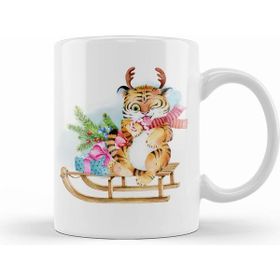 Humuts Porselen Beyaz Yılbaşı Yeni Yıl Konseptli New Year 010 Kupa Bardak